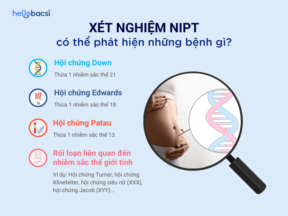 Xét nghiệm NIPT có thể phát hiện những bệnh gì?