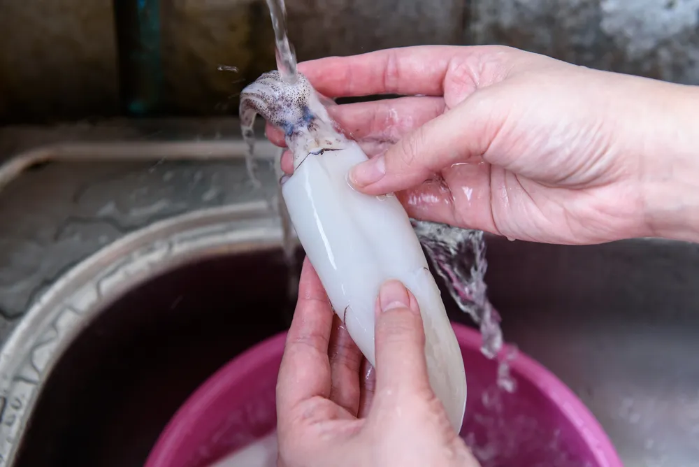 cách nấu cháo hải sản cho bé ăn dặm: cháo mực