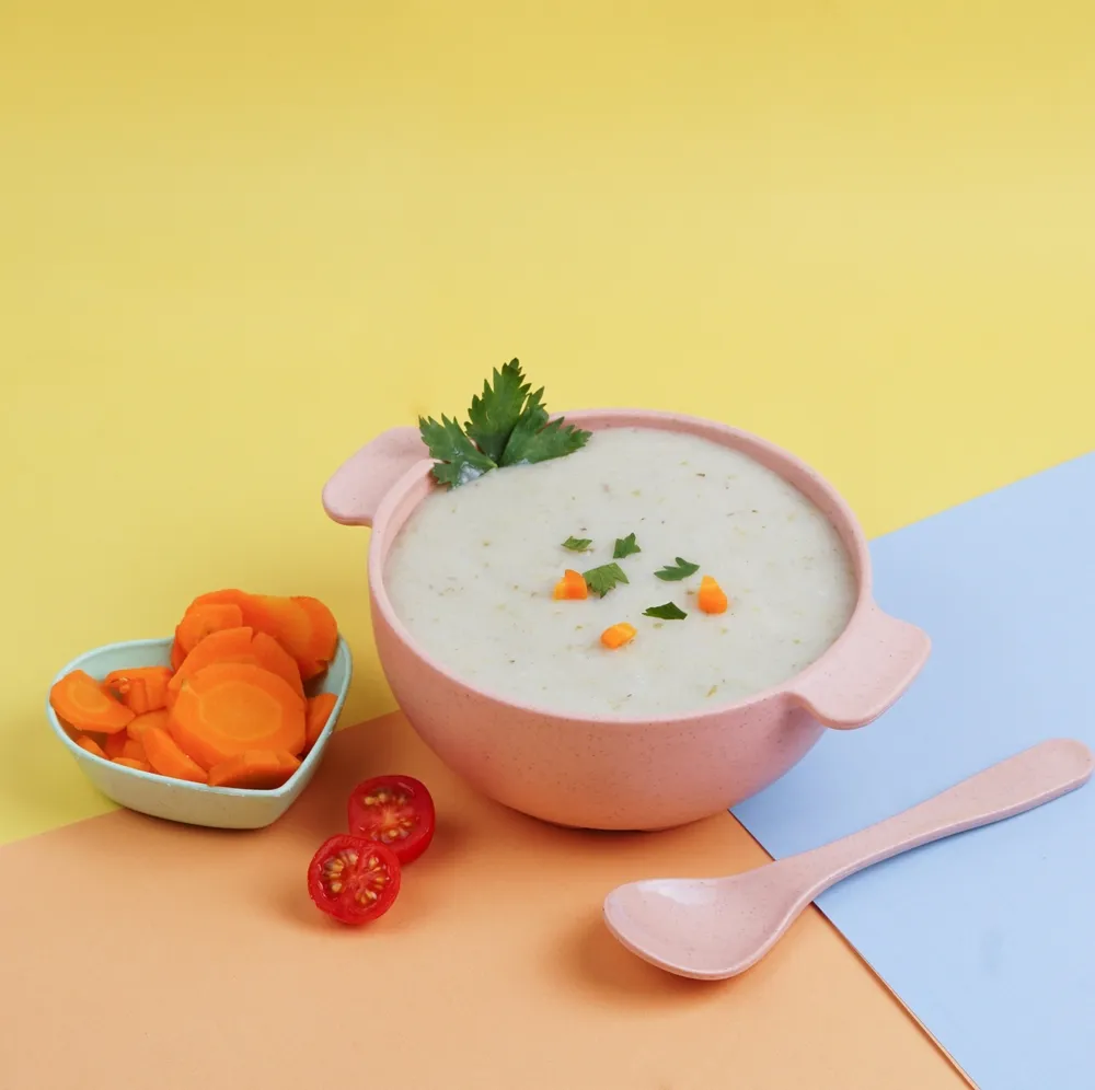 Cháo cá hồi bí xanh cho bé